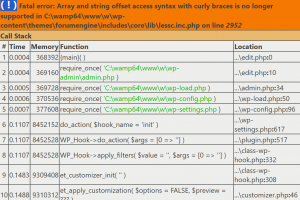 【wordpress网站维护】Fatal error: Array and string offset access syntax with curly braces is no longer supported in